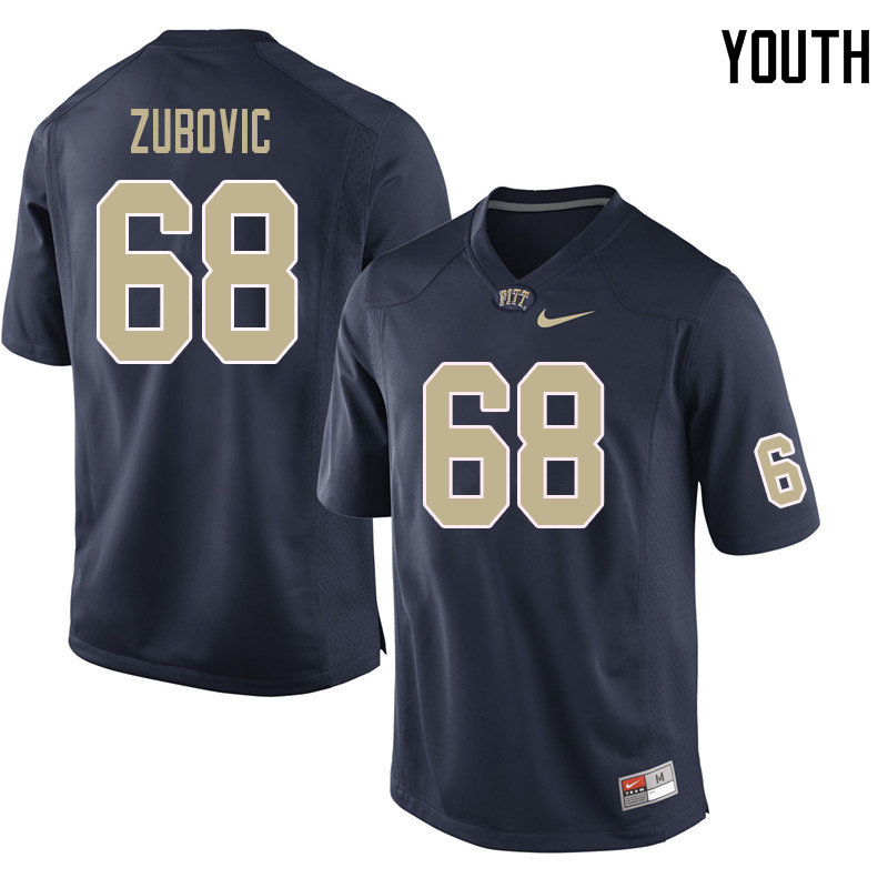 Youth #68 Blake Zubovic Pittsburgh Panthers College Football Jerseys Sale-Navy